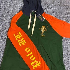 New Polo Bear Rugby Hooded Shirt Size XL